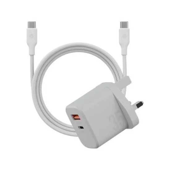 Wall Charger Velox With Weave Cable Bazic - White